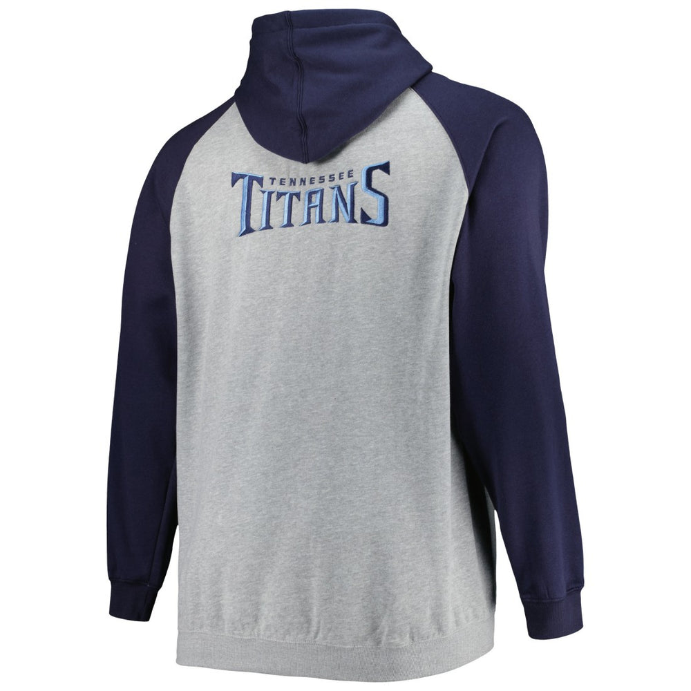 Tennessee Titans Big & Tall Fleece Raglan Full-Zip Hoodie Jacket Heather Gray - NFL