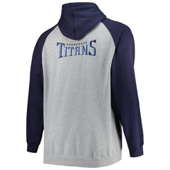 Tennessee Titans Big & Tall Fleece Raglan Full-Zip Hoodie Jacket Heather Gray - NFL