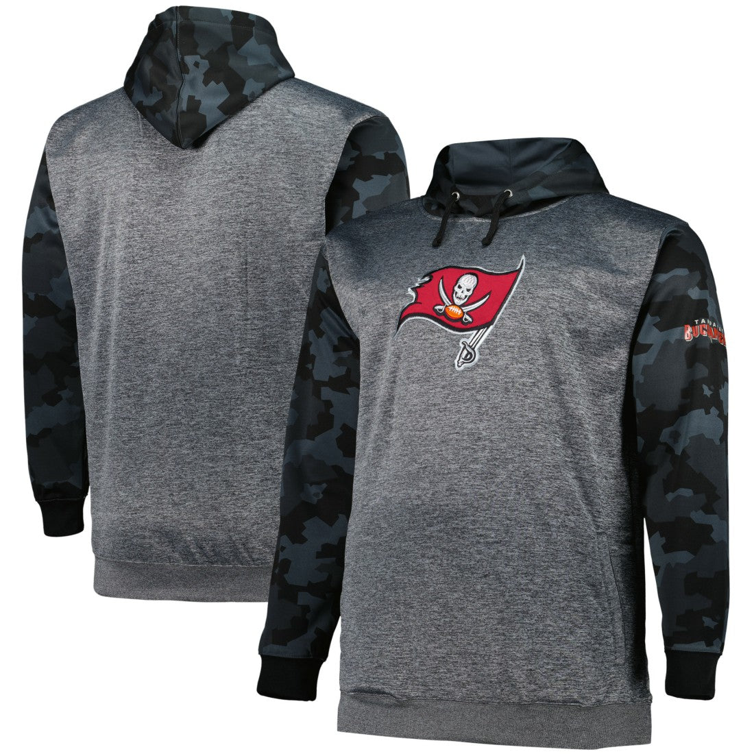 Tampa Bay Buccaneers Big & Tall Camo Pullover Hoodie Heather Charcoal - Fanatics