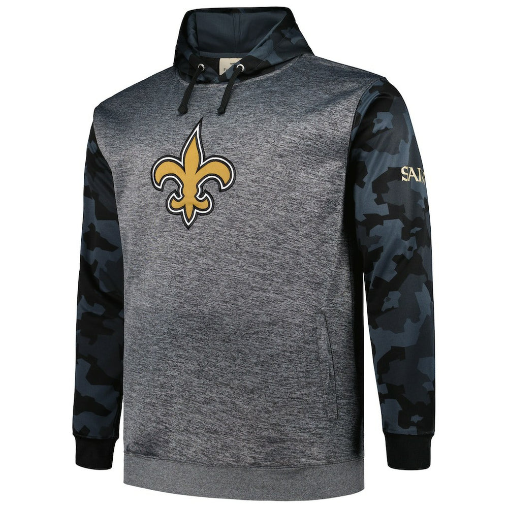 New Orleans Saints Big & Tall Camo Pullover Hoodie Heather Charcoal - Fanatics