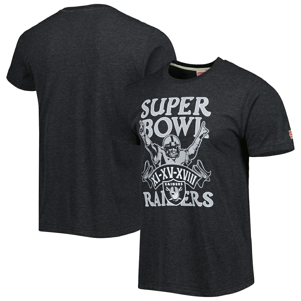 Las Vegas Raiders Homage Super Bowl Classics Tri-Blend T-Shirt Charcoal - NFL