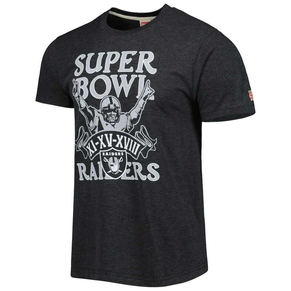 Las Vegas Raiders Homage Super Bowl Classics Tri-Blend T-Shirt Charcoal - NFL