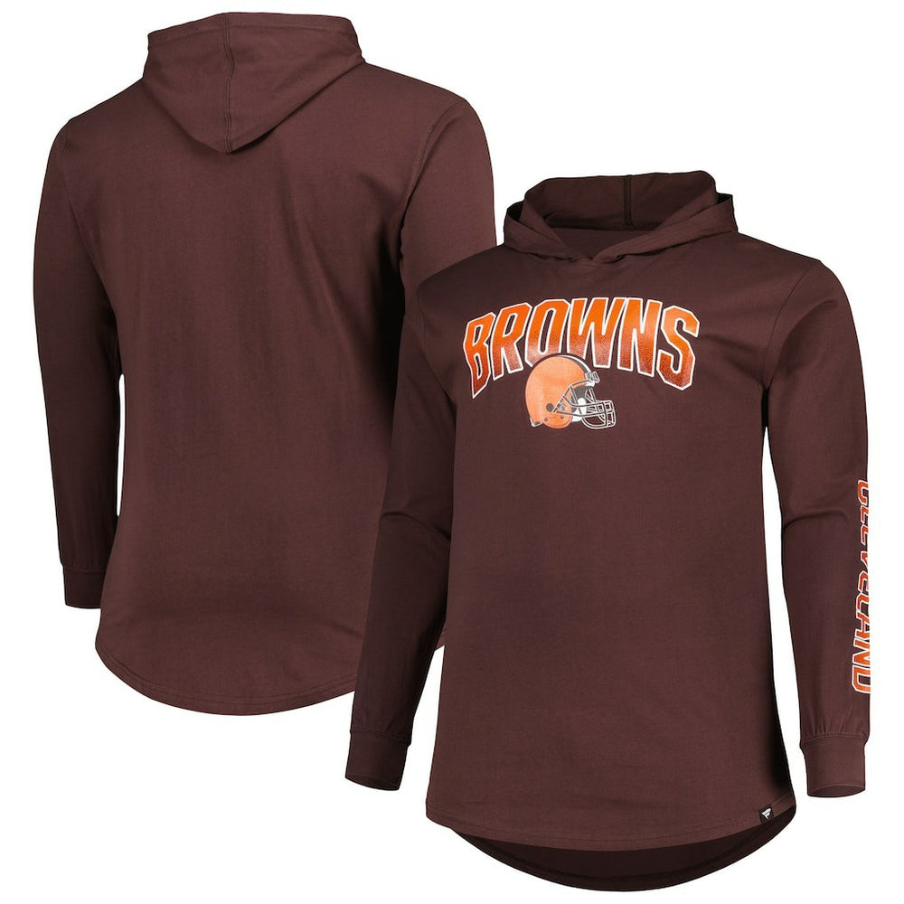 Cleveland Browns Big & Tall Front Runner Pullover Hoodie Brown - Fanatics
