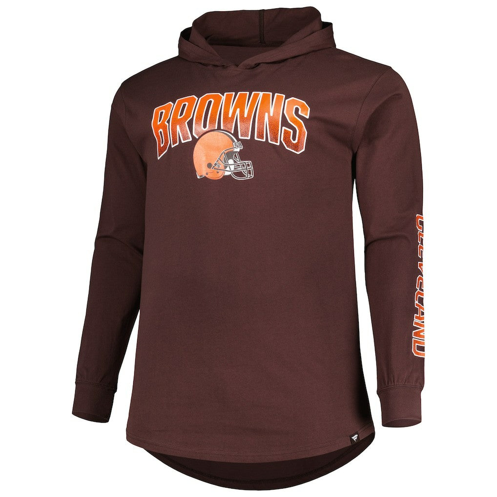 Cleveland Browns Big & Tall Front Runner Pullover Hoodie Brown - Fanatics