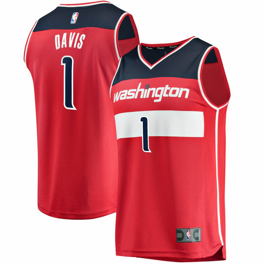 Johnny Davis Washington Wizards Youth Fast Break Replica Jersey - Icon Edition - Red | NBA Jerseys