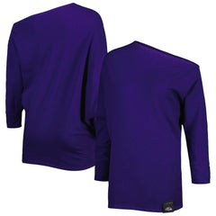 Baltimore Ravens KIYA TOMLIN Women's Twisted Tri-Blend Asymmetrical 3/4-Dolman Sleeve Sweatshirt Purple - NFL
