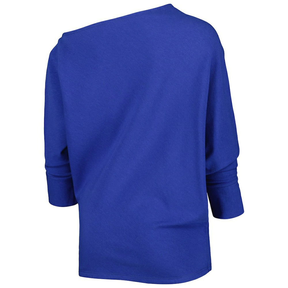Buffalo Bills KIYA TOMLIN Women's Twisted Tri-Blend Asymmetrical 3/4-Dolman Sleeve Sweatshirt Royal - NFL