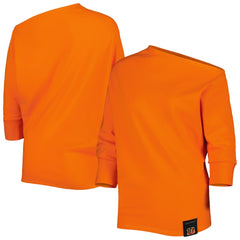Cincinnati Bengals KIYA TOMLIN Women's Twisted Tri-Blend Asymmetrical 3/4-Dolman Sleeve Sweatshirt Orange - NFL