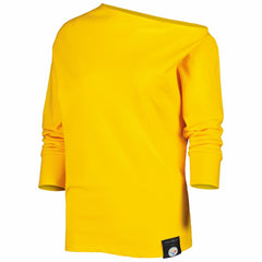 Pittsburgh Steelers KIYA TOMLIN Women's Twisted Tri-Blend Asymmetrical 3/4-Dolman Sleeve Sweatshirt Gold - NFL
