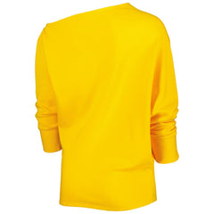Pittsburgh Steelers KIYA TOMLIN Women's Twisted Tri-Blend Asymmetrical 3/4-Dolman Sleeve Sweatshirt Gold - NFL
