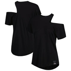 Baltimore Ravens KIYA TOMLIN Women's Cut Out Tri-Blend Shirt Black - NFL