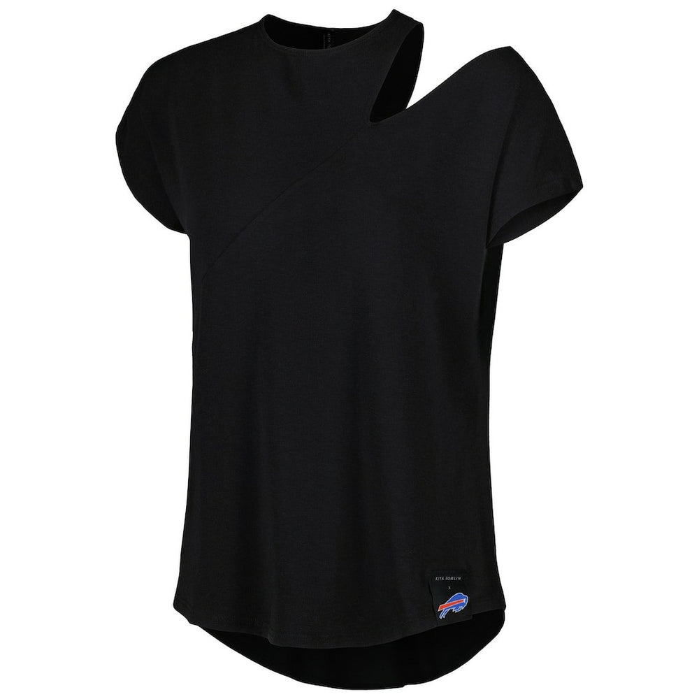 Buffalo Bills KIYA TOMLIN Women's Cut Out Tri-Blend Shirt Black - NFL