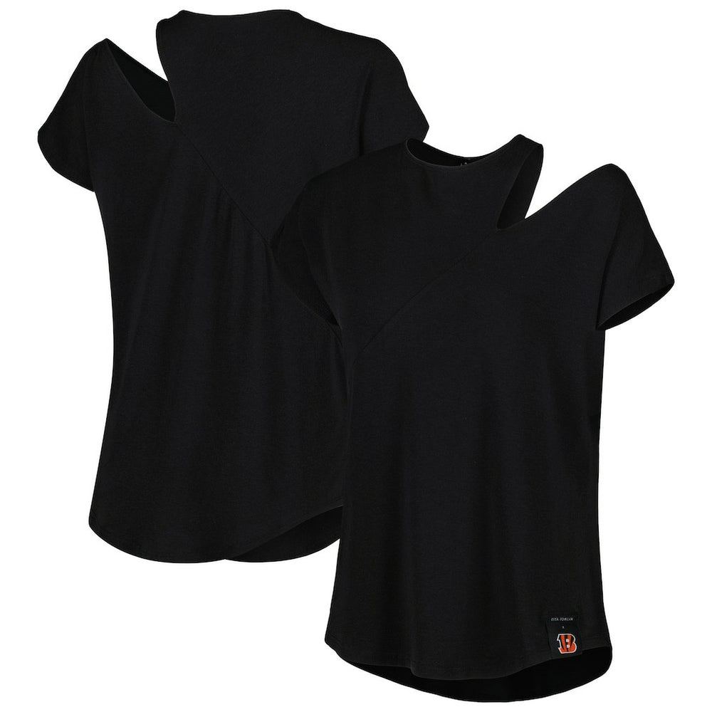 Cincinnati Bengals KIYA TOMLIN Women's Cut Out Tri-Blend Shirt Black - NFL