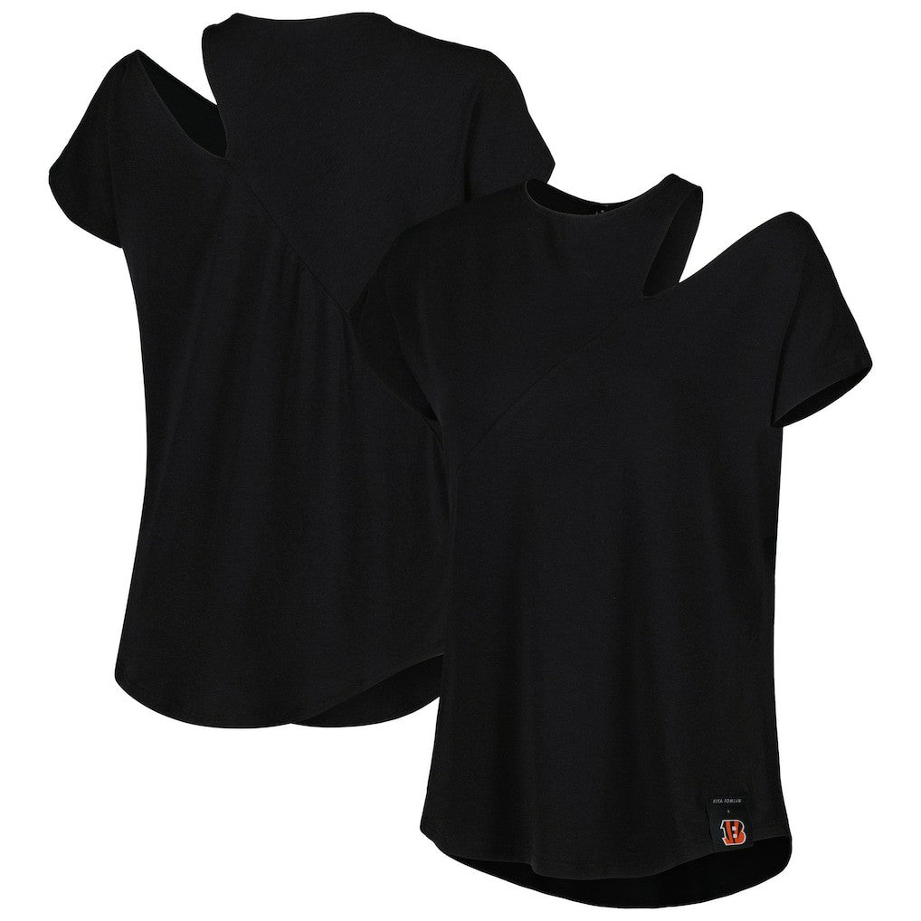Cincinnati Bengals KIYA TOMLIN Women's Cut Out Tri-Blend Shirt Black - NFL