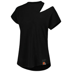 Cleveland Browns KIYA TOMLIN Women's Cut Out Tri-Blend Shirt Black - NFL