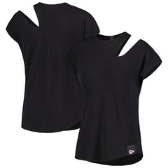 Kansas City Chiefs KIYA TOMLIN Women's Cut Out Tri-Blend Shirt Black - NFL