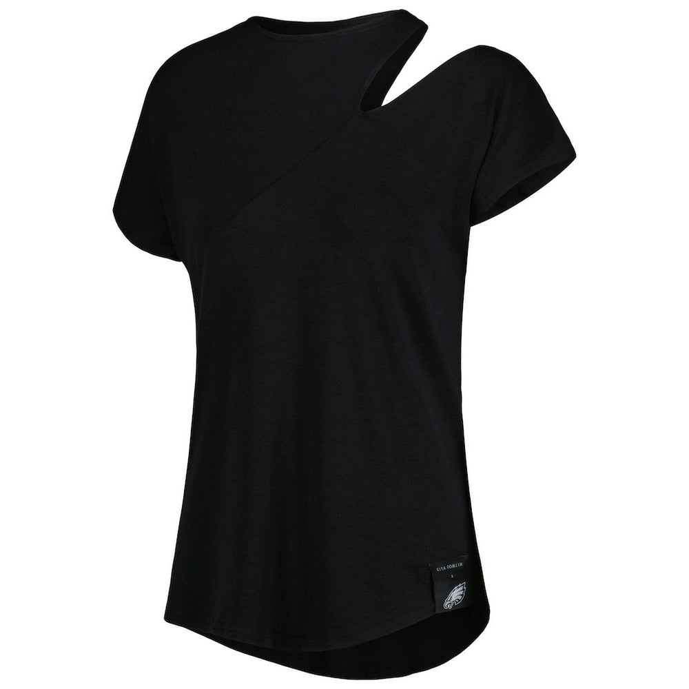 Philadelphia Eagles KIYA TOMLIN Women's Cut Out Tri-Blend Shirt Black - NFL