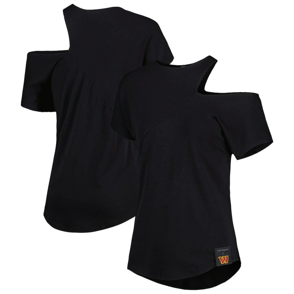 Washington Commanders KIYA TOMLIN Women's Cut Out Tri-Blend Shirt Black - NFL