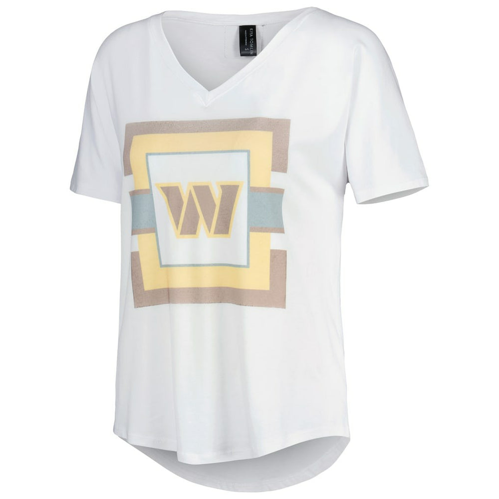 Washington Commanders KIYA TOMLIN Women's V-Neck T-Shirt White - NFL
