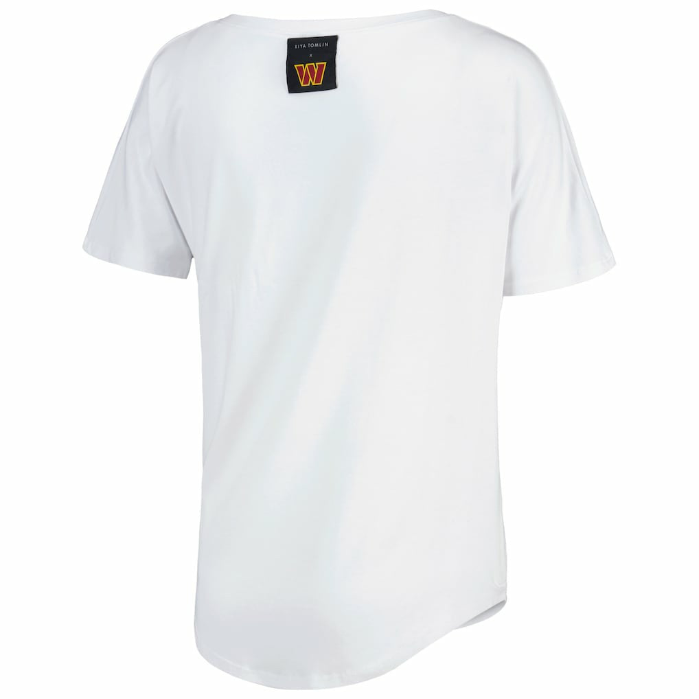 Washington Commanders KIYA TOMLIN Women's V-Neck T-Shirt White - NFL