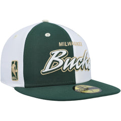 New Era -  Script Pinwheel 59FIFTY Fitted Hat - Hunter Green/White