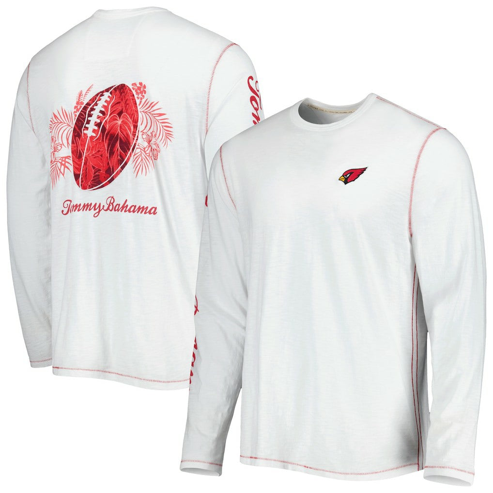 Arizona Cardinals Laces Out Billboard Long Sleeve T-Shirt White - Tommy Bahama