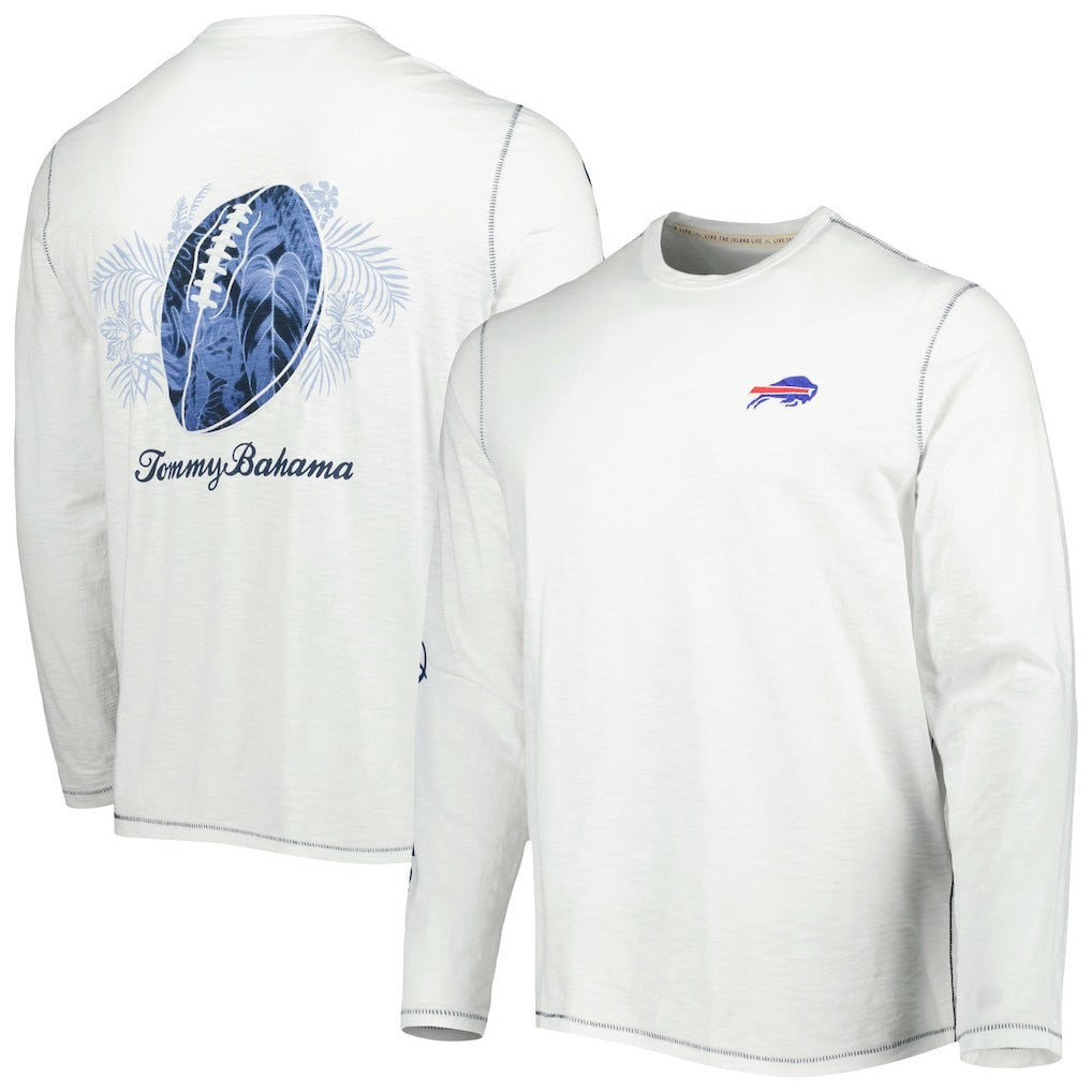 Buffalo Bills Laces Out Billboard Long Sleeve T-Shirt White - Tommy Bahama