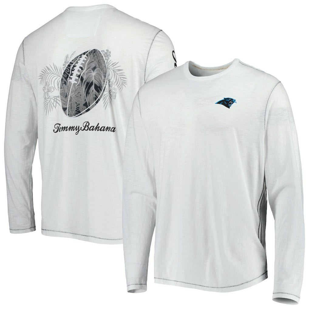 Carolina Panthers Laces Out Billboard Long Sleeve T-Shirt White - Tommy Bahama