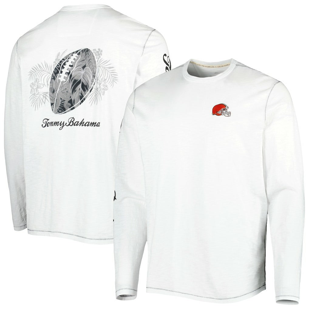 Cleveland Browns Laces Out Billboard Long Sleeve T-Shirt White - Tommy Bahama