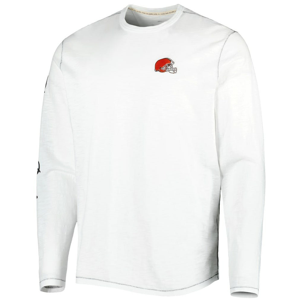 Cleveland Browns Laces Out Billboard Long Sleeve T-Shirt White - Tommy Bahama