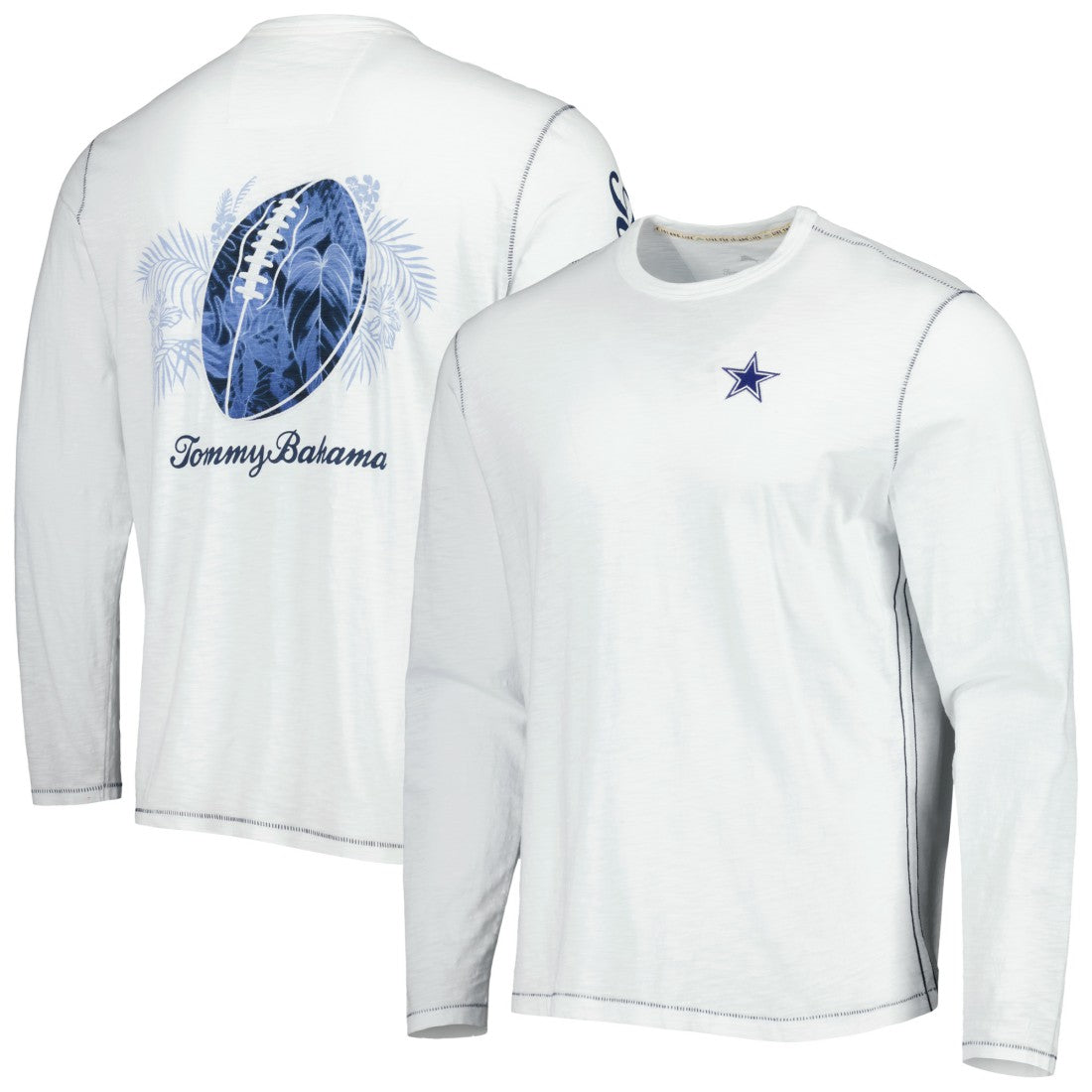Dallas Cowboys Laces Out Billboard Long Sleeve T-Shirt White - Tommy Bahama