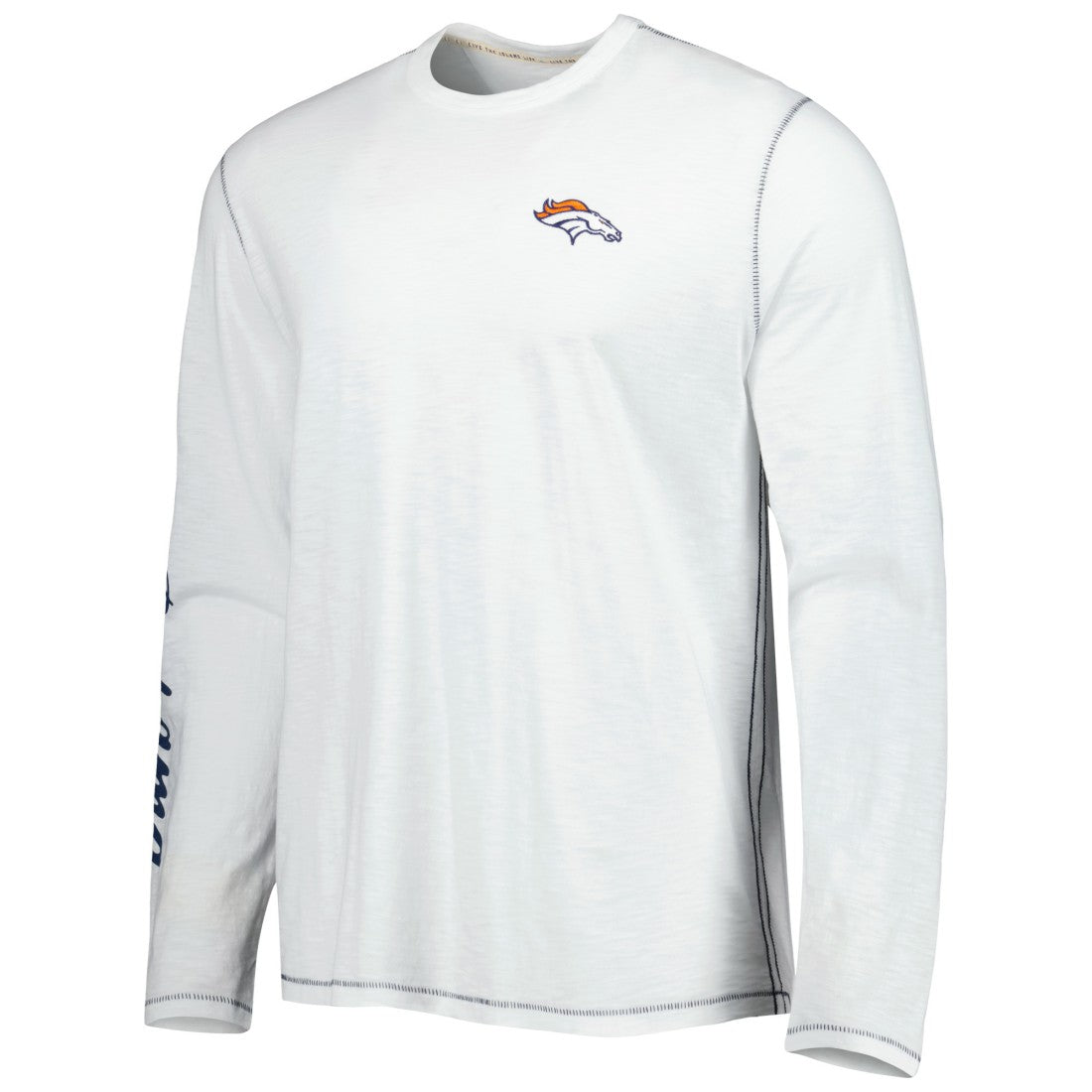 Denver Broncos Laces Out Billboard Long Sleeve T-Shirt White - Tommy Bahama
