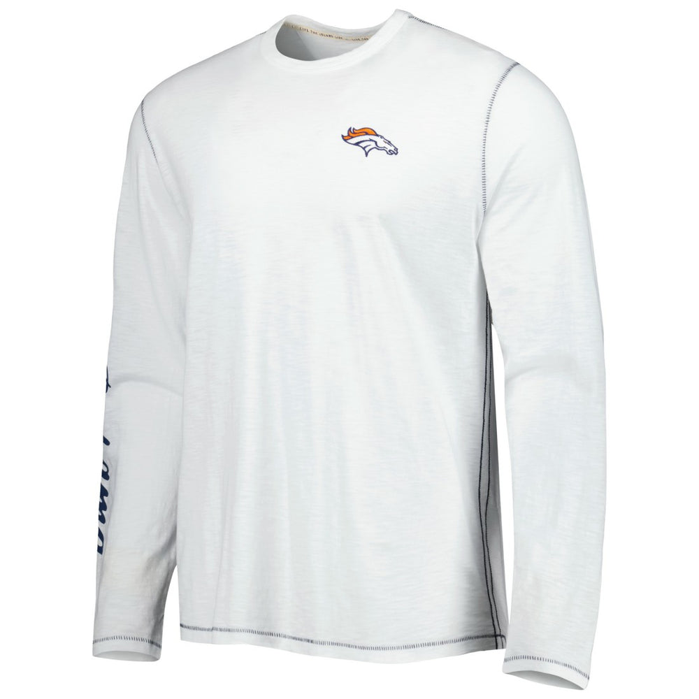 Denver Broncos Laces Out Billboard Long Sleeve T-Shirt White - Tommy Bahama