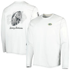 Green Bay Packers Laces Out Billboard Long Sleeve T-Shirt White - Tommy Bahama