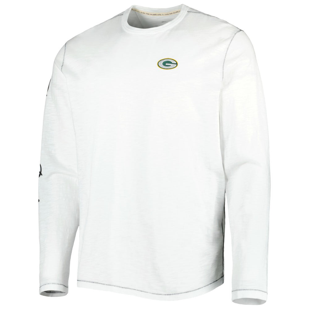 Green Bay Packers Laces Out Billboard Long Sleeve T-Shirt White - Tommy Bahama