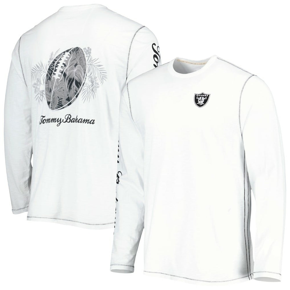 Las Vegas Raiders Laces Out Billboard Long Sleeve T-Shirt White - Tommy Bahama
