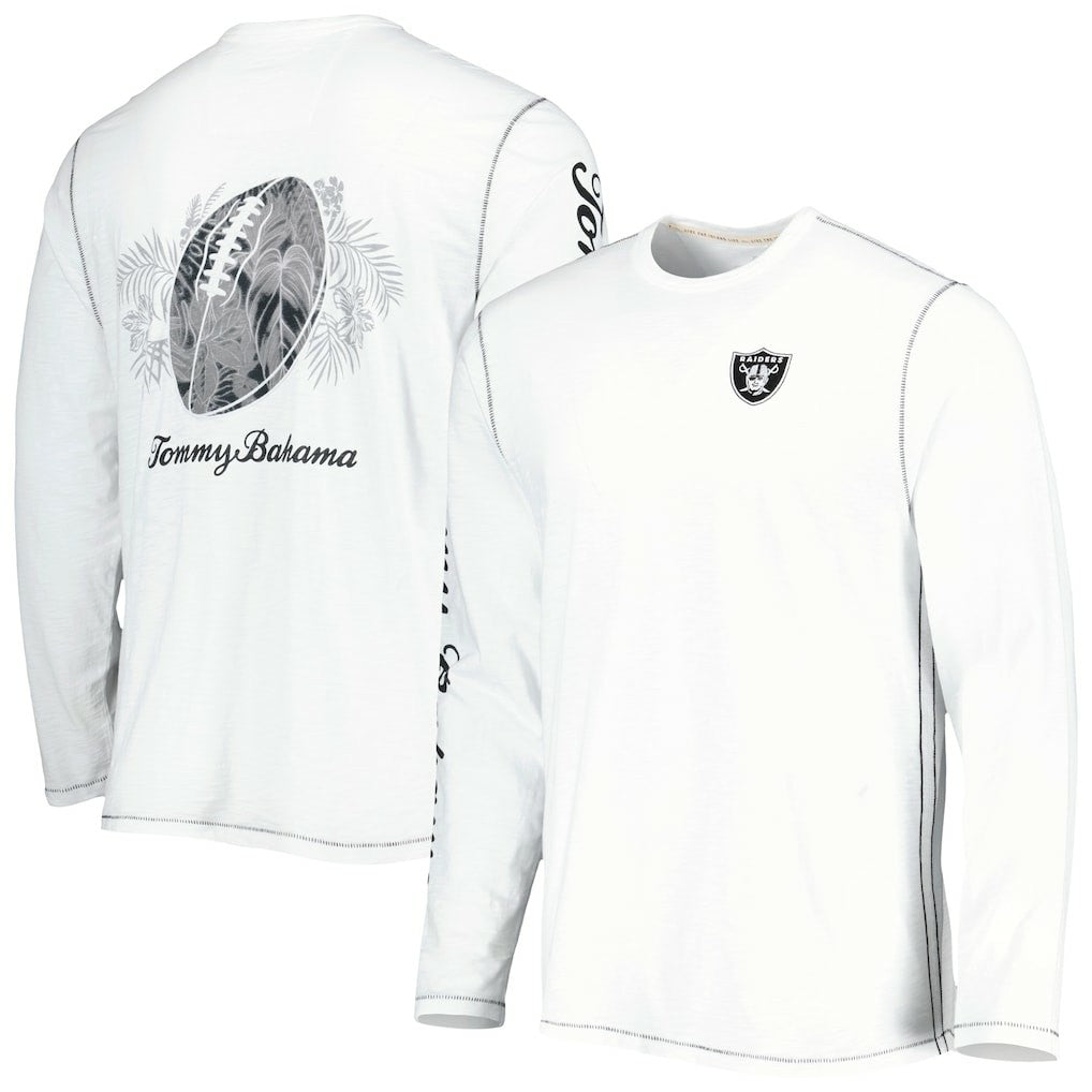 Las Vegas Raiders Laces Out Billboard Long Sleeve T-Shirt White - Tommy Bahama