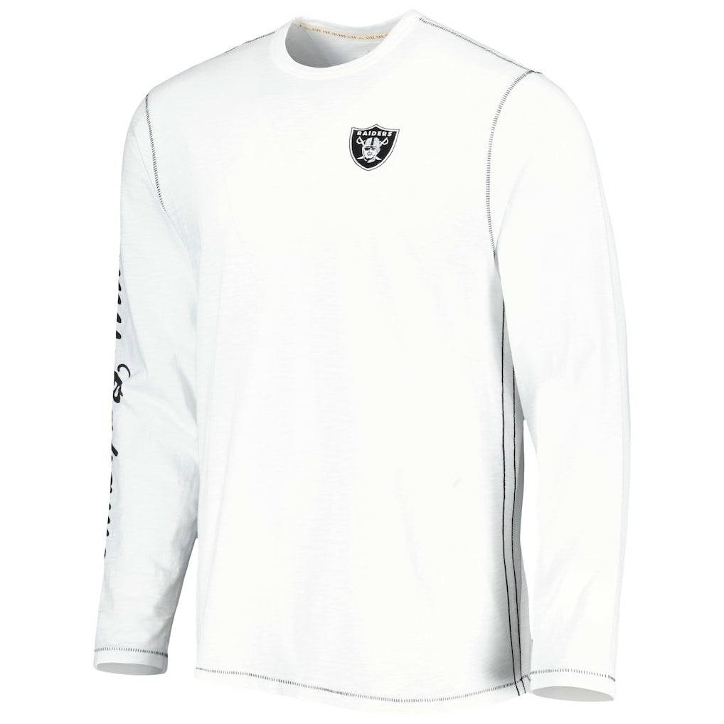 Las Vegas Raiders Laces Out Billboard Long Sleeve T-Shirt White - Tommy Bahama