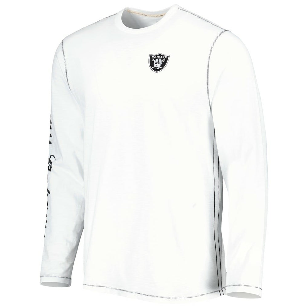 Las Vegas Raiders Laces Out Billboard Long Sleeve T-Shirt White - Tommy Bahama