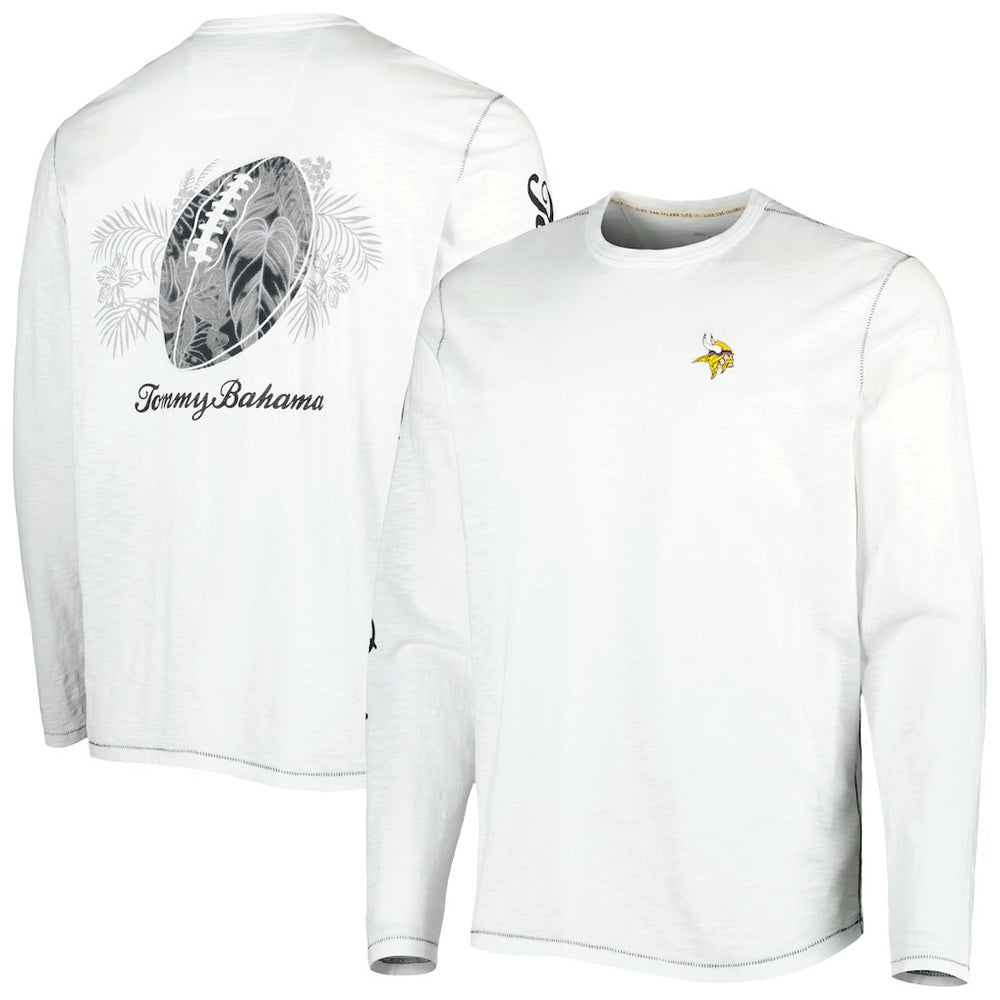 Minnesota Vikings Laces Out Billboard Long Sleeve T-Shirt White - Tommy Bahama