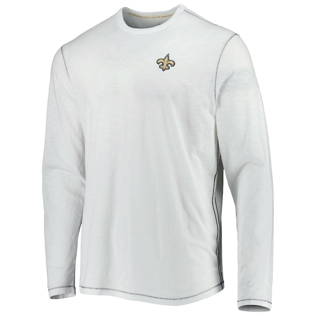 New Orleans Saints Laces Out Billboard Long Sleeve T-Shirt White - Tommy Bahama