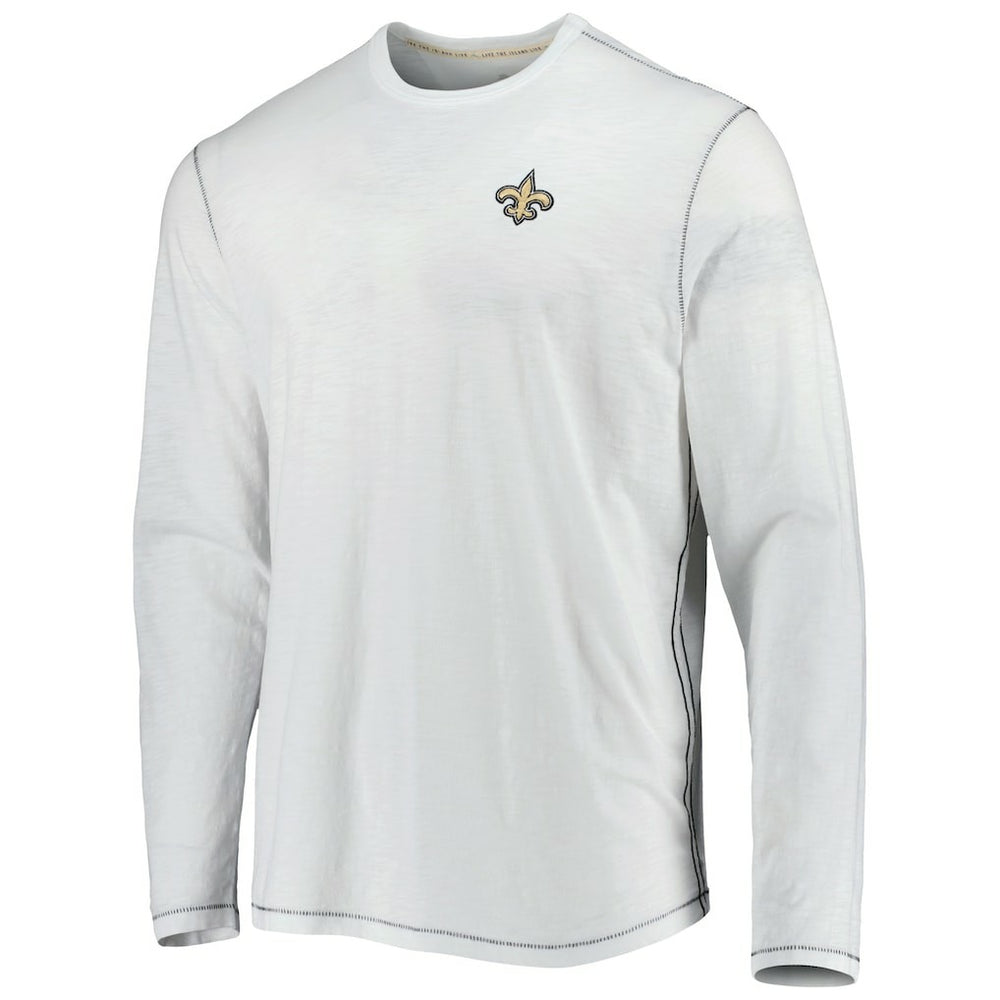 New Orleans Saints Laces Out Billboard Long Sleeve T-Shirt White - Tommy Bahama