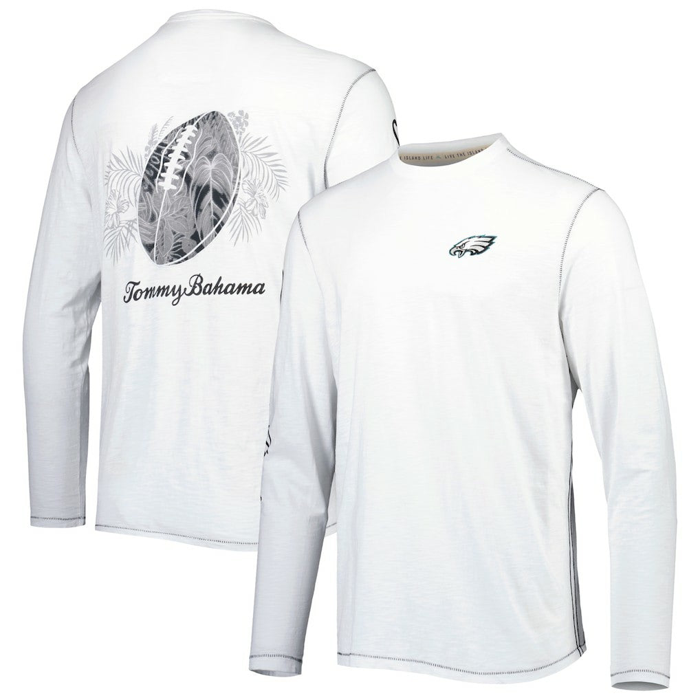 Philadelphia Eagles Laces Out Billboard Long Sleeve T-Shirt White - Tommy Bahama