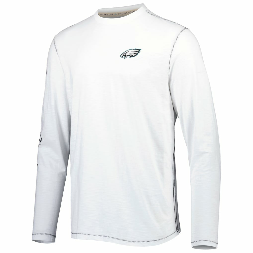 Philadelphia Eagles Laces Out Billboard Long Sleeve T-Shirt White - Tommy Bahama