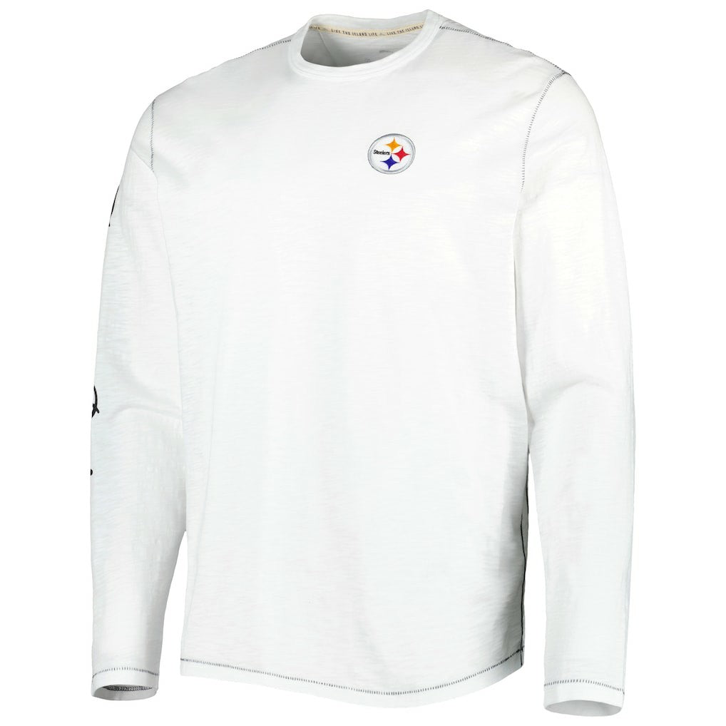 Pittsburgh Steelers Laces Out Billboard Long Sleeve T-Shirt White - Tommy Bahama
