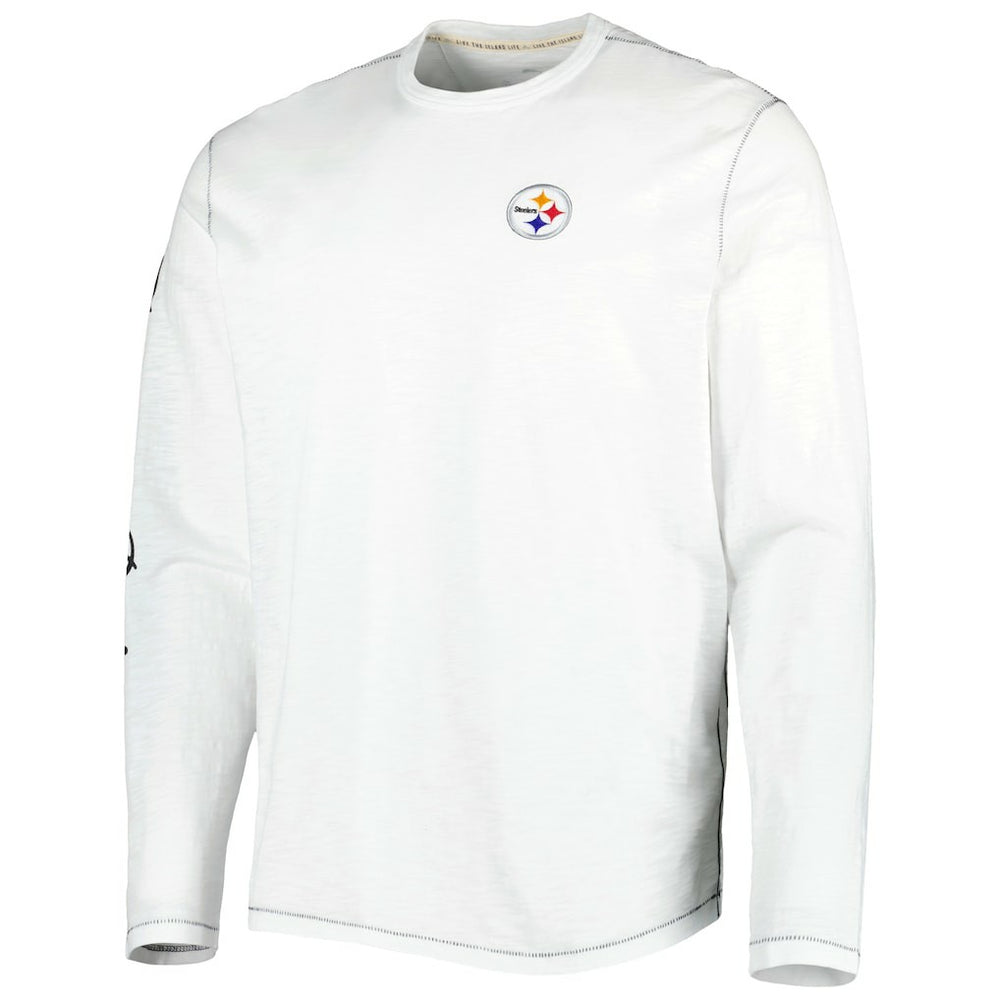 Pittsburgh Steelers Laces Out Billboard Long Sleeve T-Shirt White - Tommy Bahama