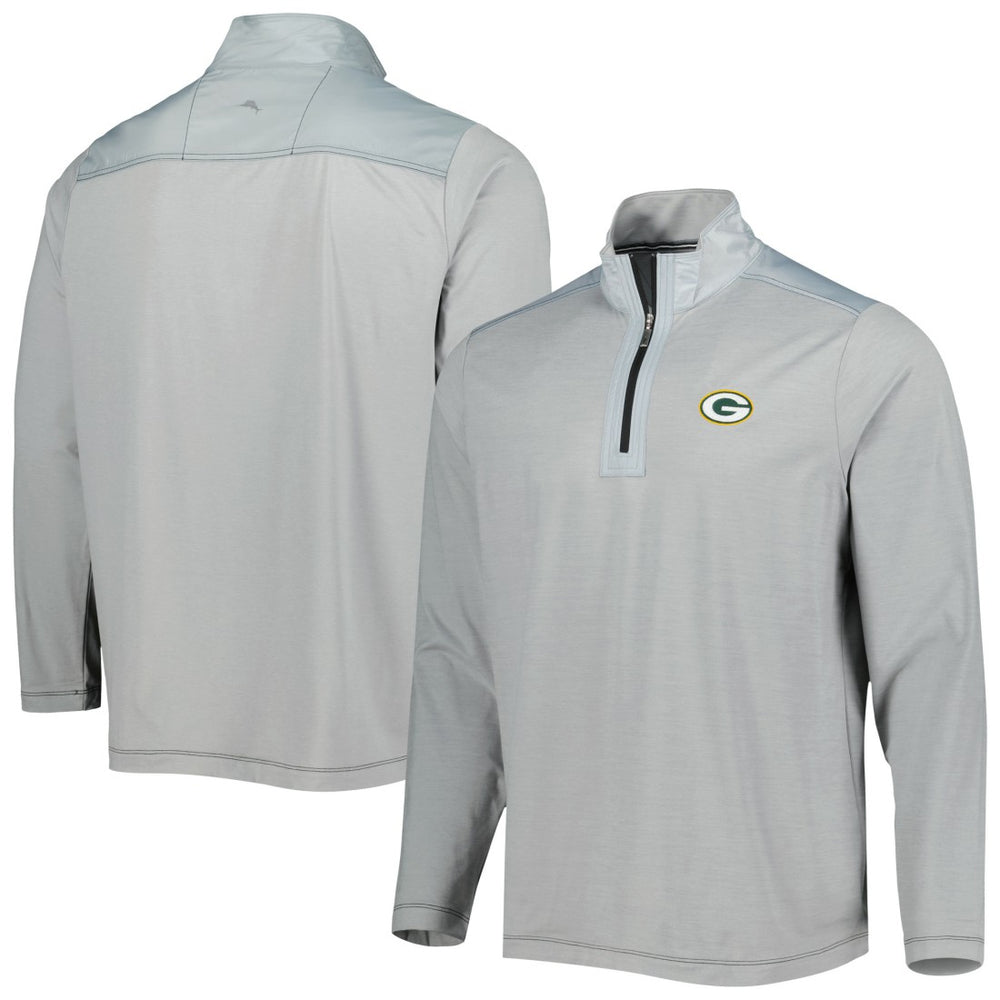 Green Bay Packers On Deck IslandZone Half-Zip Jacket Gray - Tommy Bahama