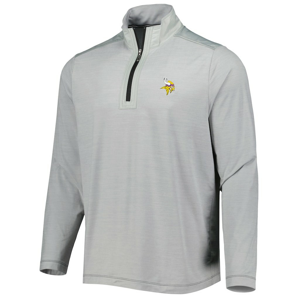 Minnesota Vikings On Deck IslandZone Half-Zip Jacket Gray - Tommy Bahama