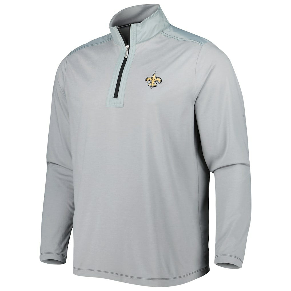 New Orleans Saints On Deck IslandZone Half-Zip Jacket Gray - Tommy Bahama