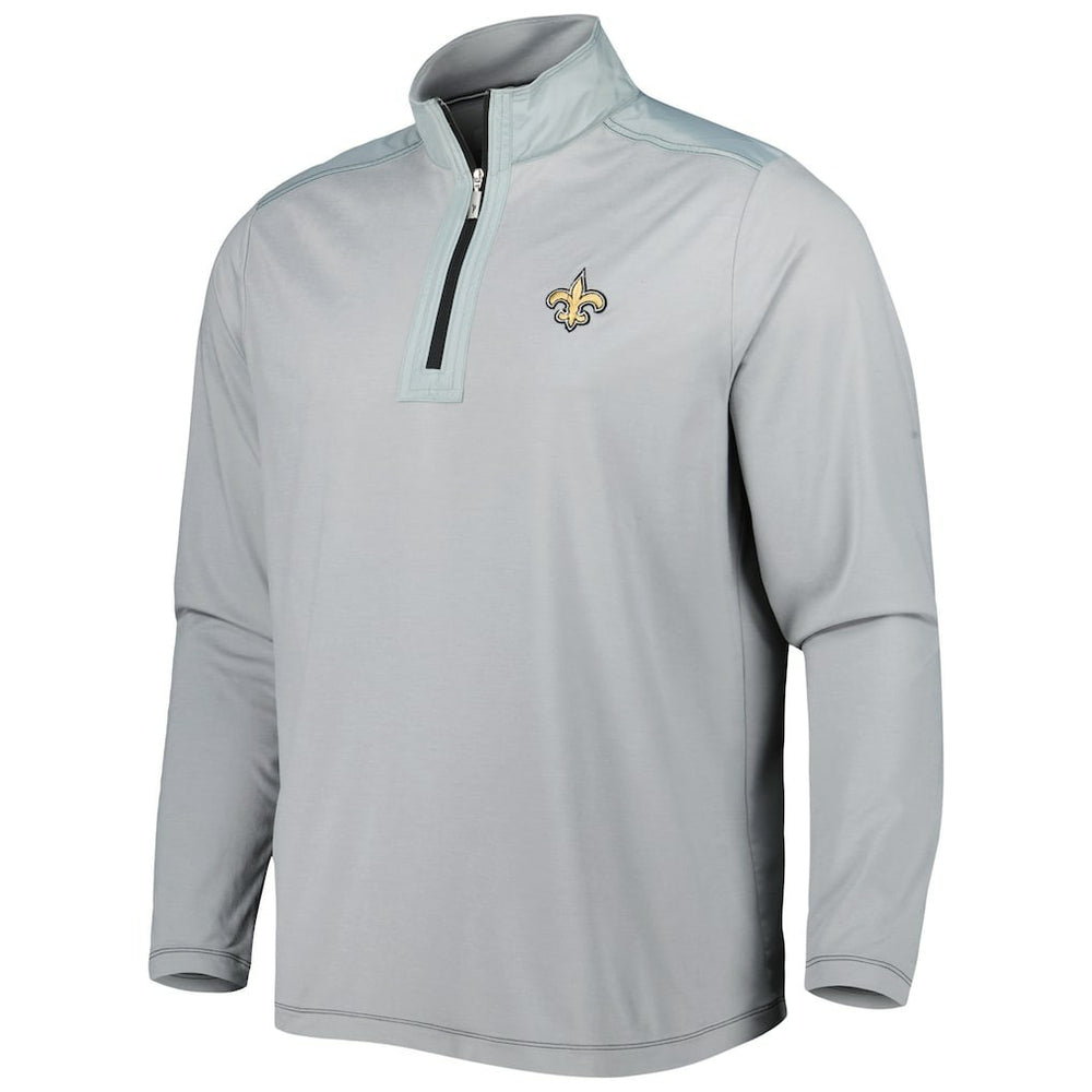New Orleans Saints On Deck IslandZone Half-Zip Jacket Gray - Tommy Bahama